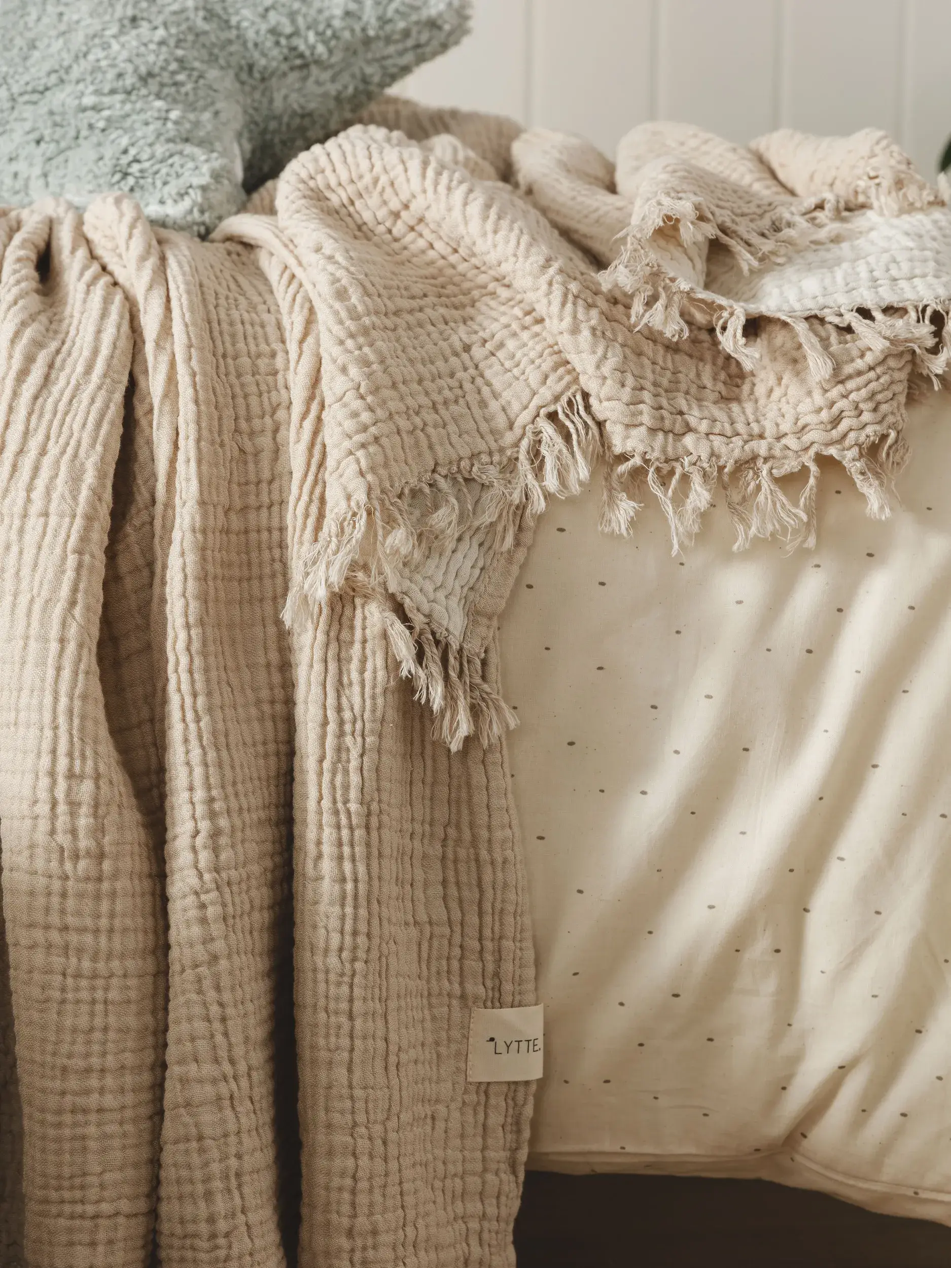 Baumwolldecke Lilo Cream/Beige im Design  aus  von Lytte