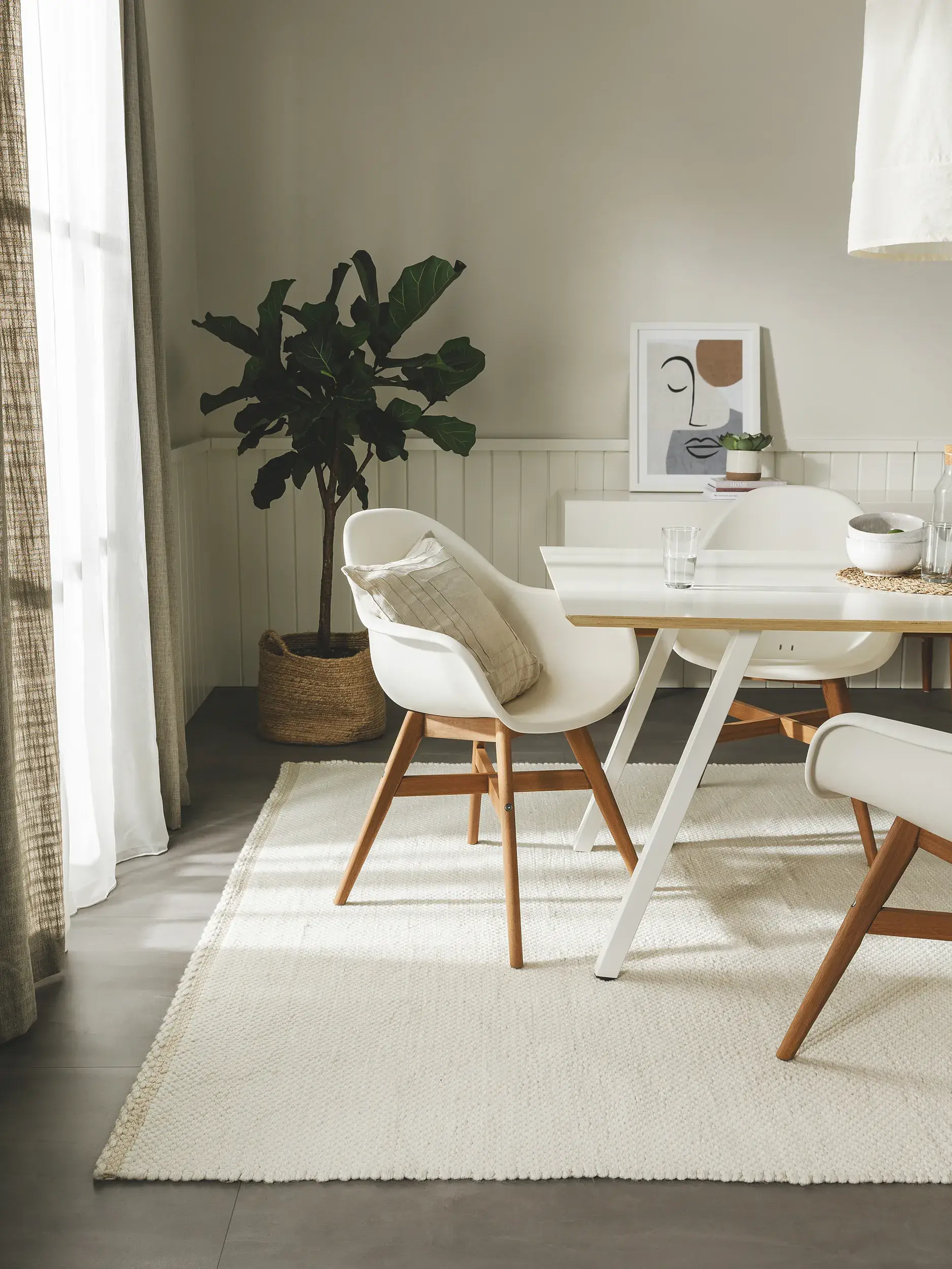 Rug made of 100% Polyester (recyceltes PET) in Beige with a 100% Polyester (recyceltes PET) high pile by benuta Pure