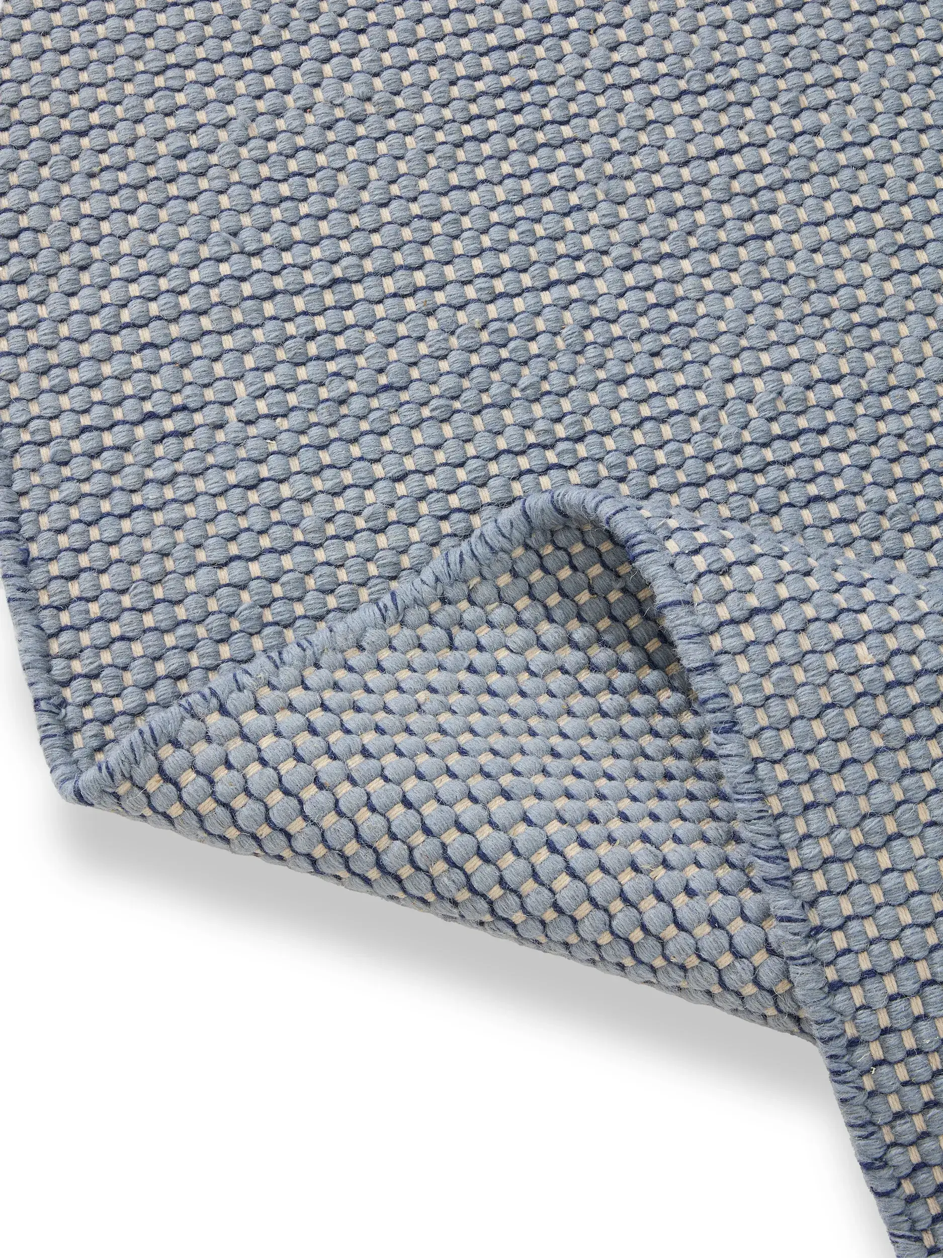 Vloerkleed Rocco van 80% Wol, 20% Katoen in Blauw van benuta pure