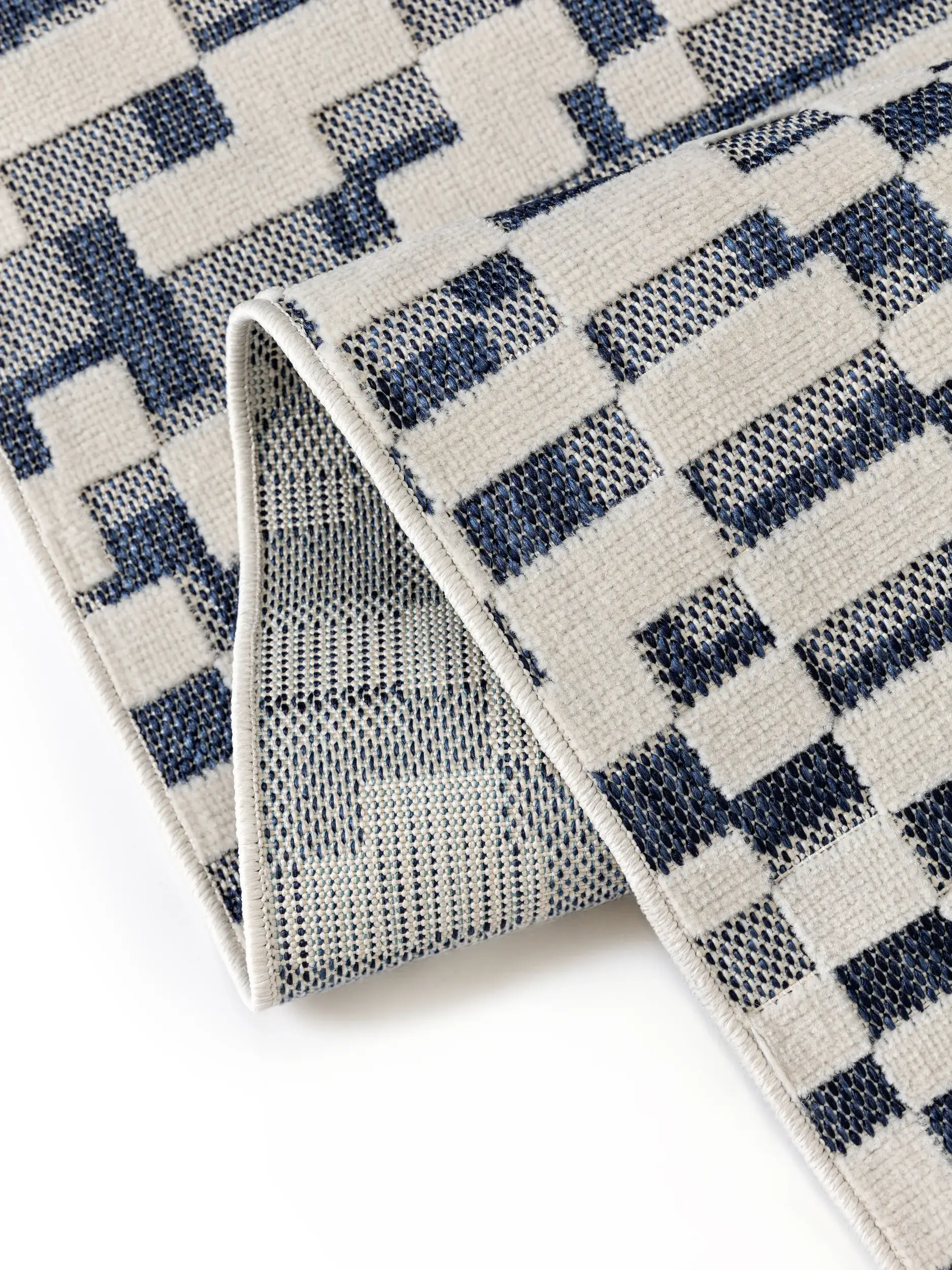 Teppe av 100% Polypropylen i Blau med 100% Polypropylen høy lugg fra benuta Basic