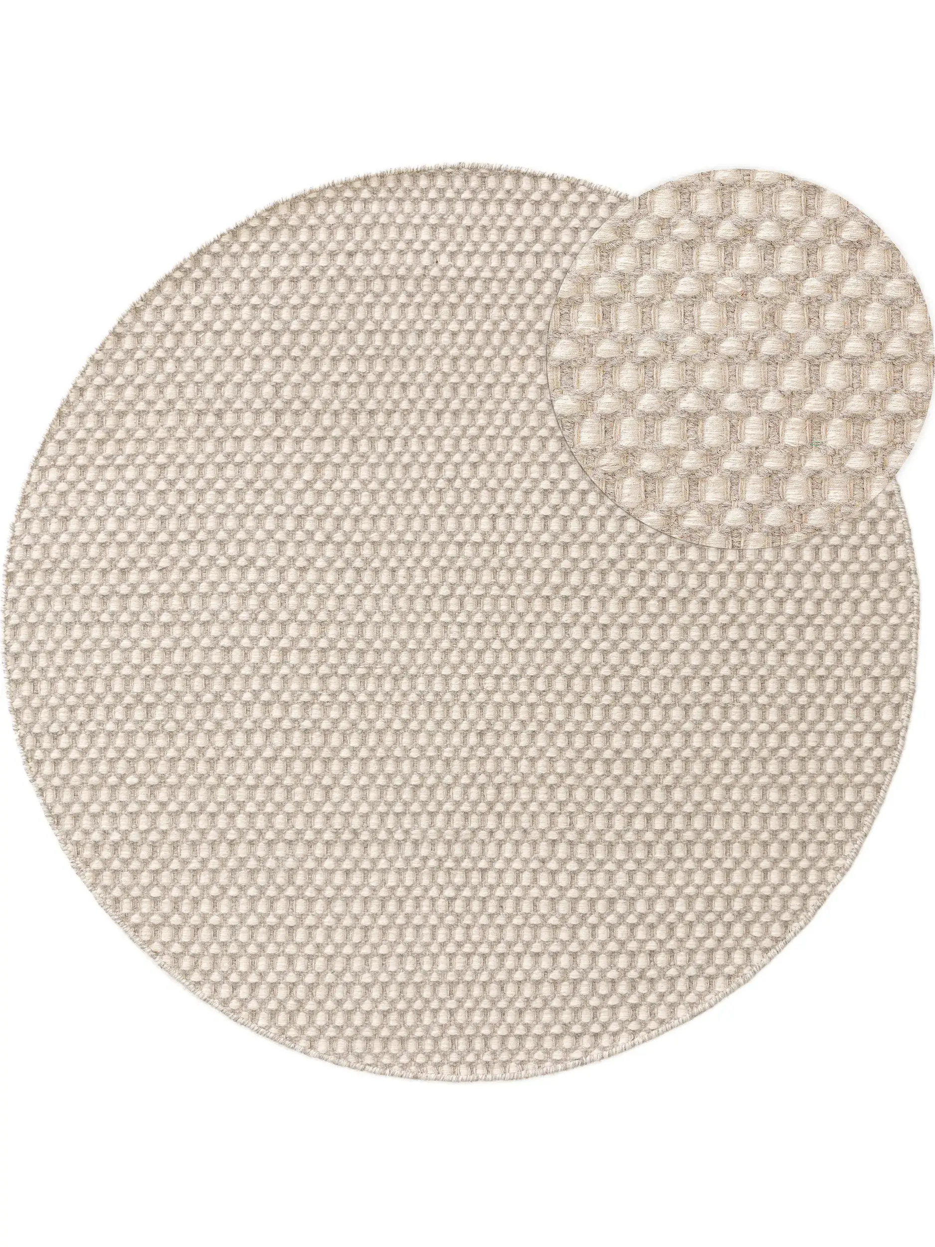 Tapijt van 80% Wol, 20% Katoen in Beige met een 80% Wol, 20% Katoen hoge pool van benuta Finest