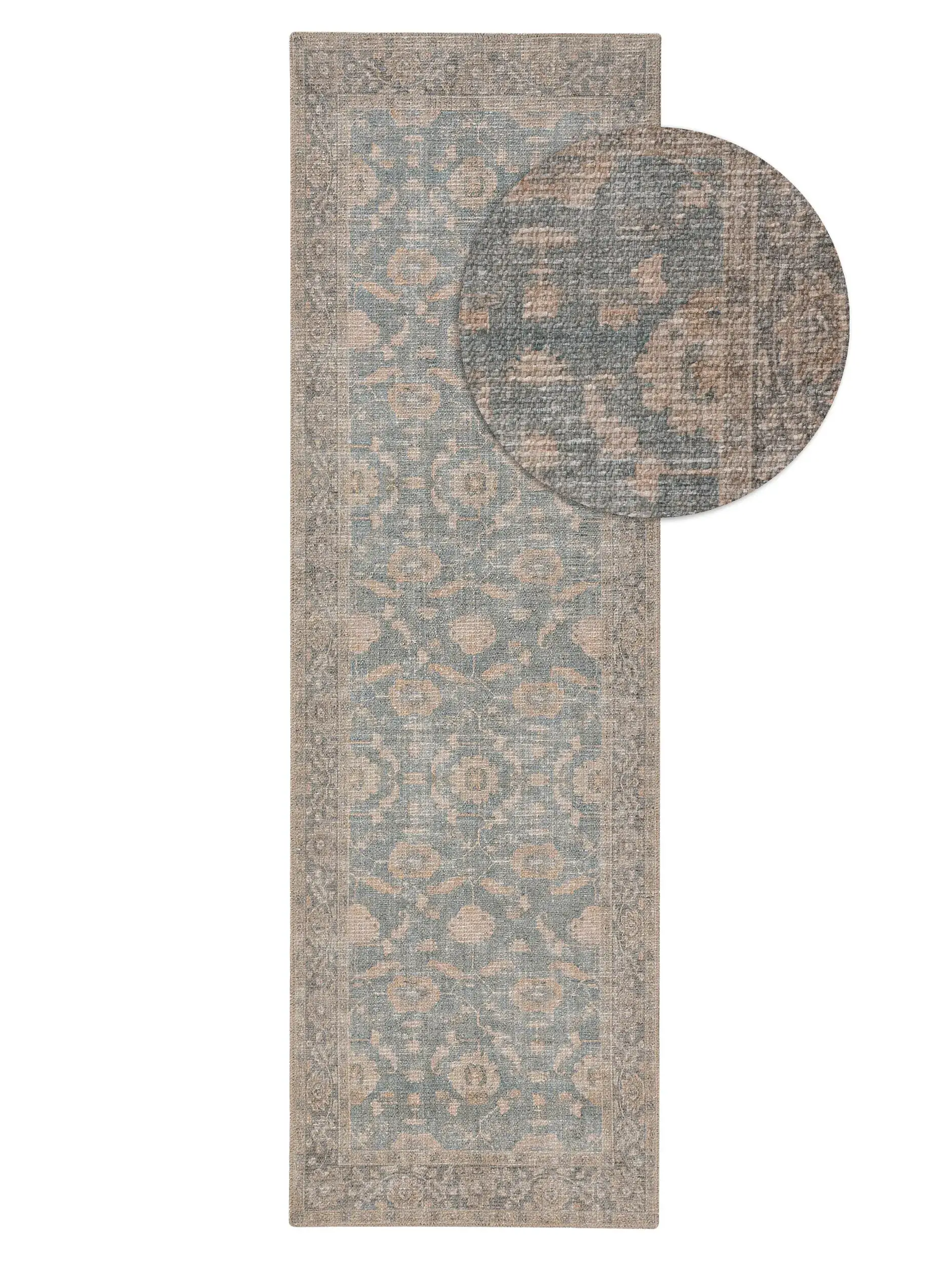 Rug made of 50% Polyester, 50% Polycotton in Blue with a 50% Polyester, 50% Polycotton high pile by benuta Nest