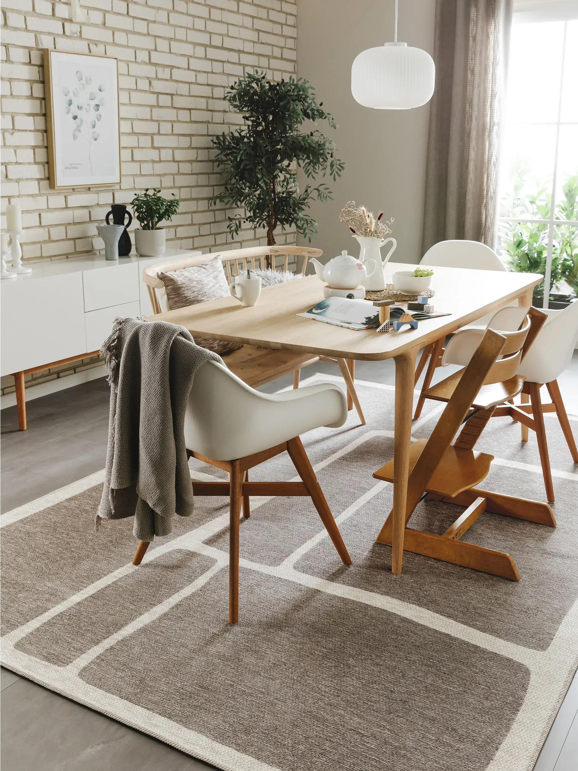 Teppich aus 100% Polyester (recyceltes PET) in Multicolor mit 100% Polyester (recyceltes PET) hohem Flor von benuta Nest
