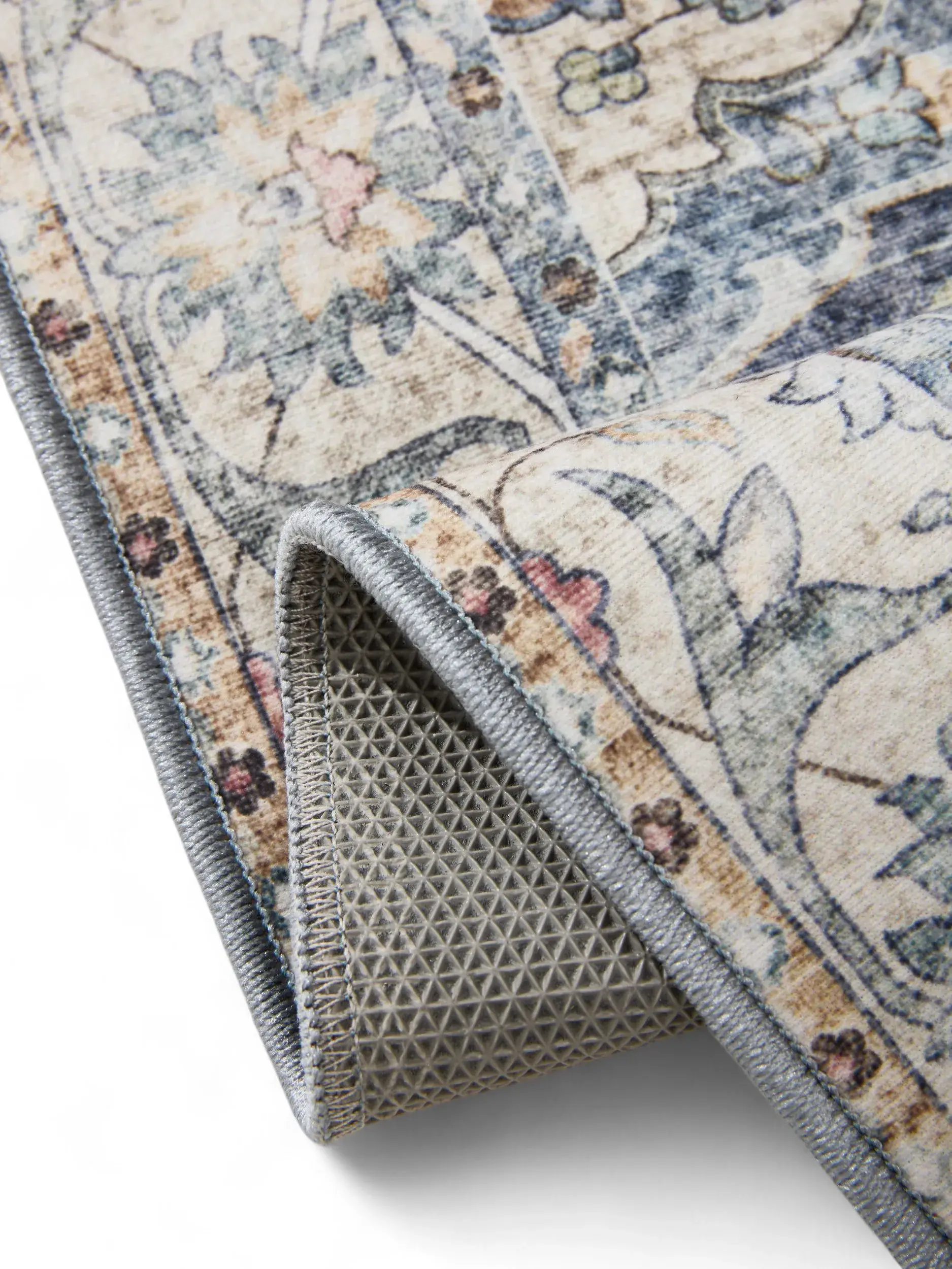 Rug made of 100% Polyester in Blue with a 100% Polyester high pile by benuta Basic