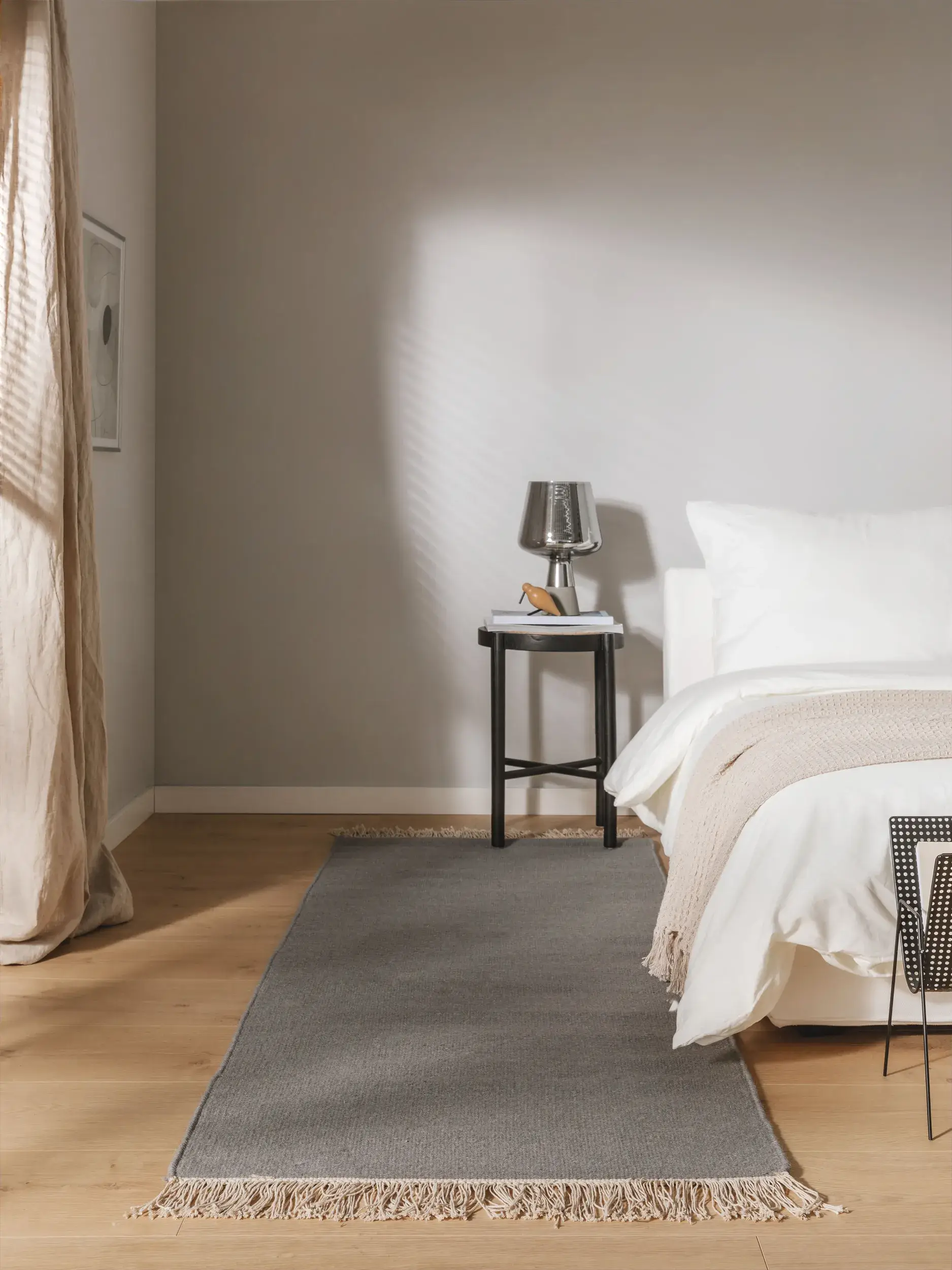 Rug made of 80% Wolle, 20% Baumwolle in Grau with a 80% Wolle, 20% Baumwolle high pile by benuta Pop