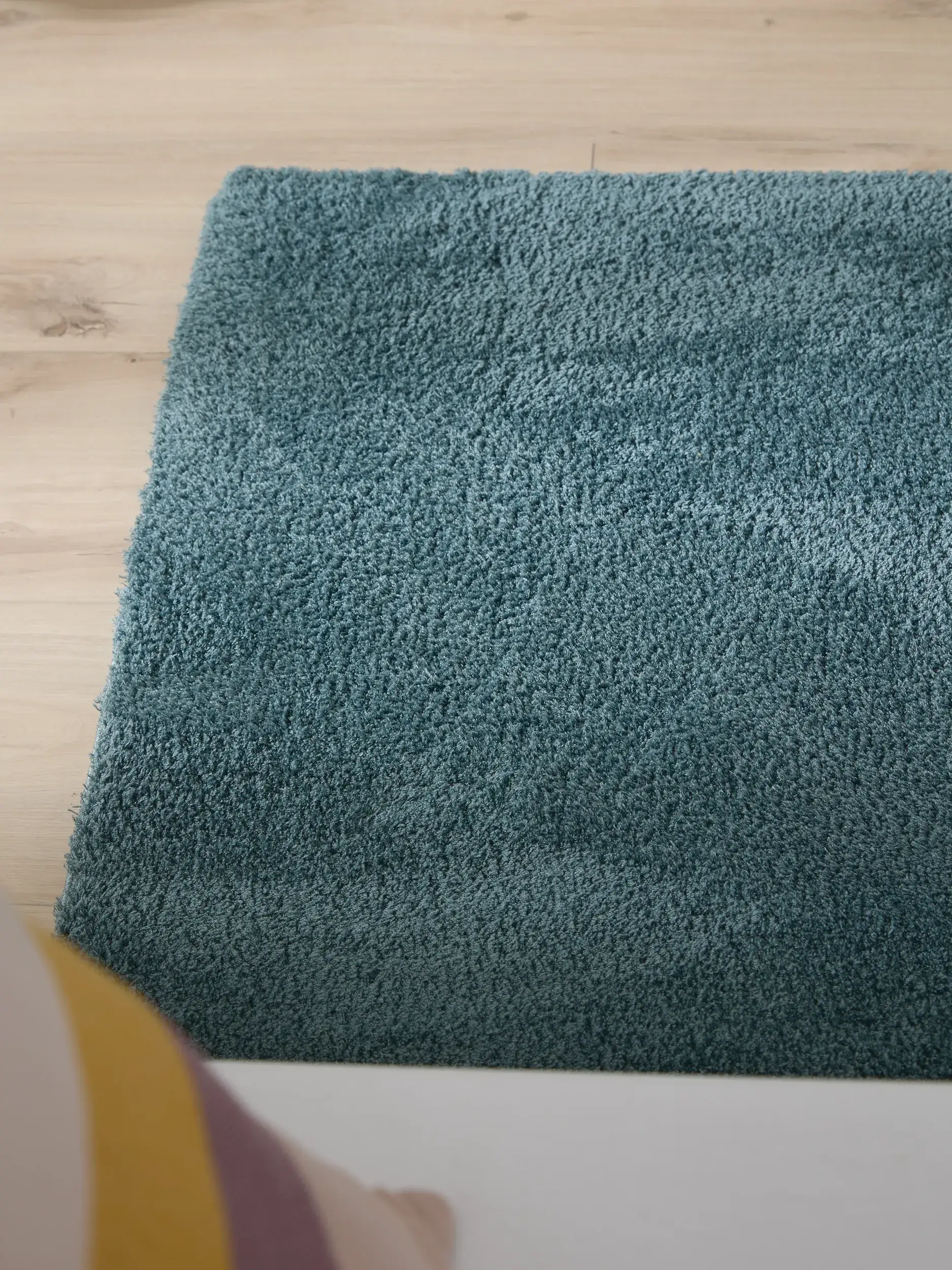 Teppich aus 100% Polyester (Microfiber) in Blau mit 100% Polyester (Microfiber) hohem Flor von benuta Nest